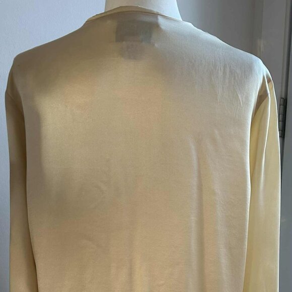 Vintage Bob Mackie Pure Silk Warm Champagne Embroidered Buttoned Blouse – US 10 - Picture 6 of 11
